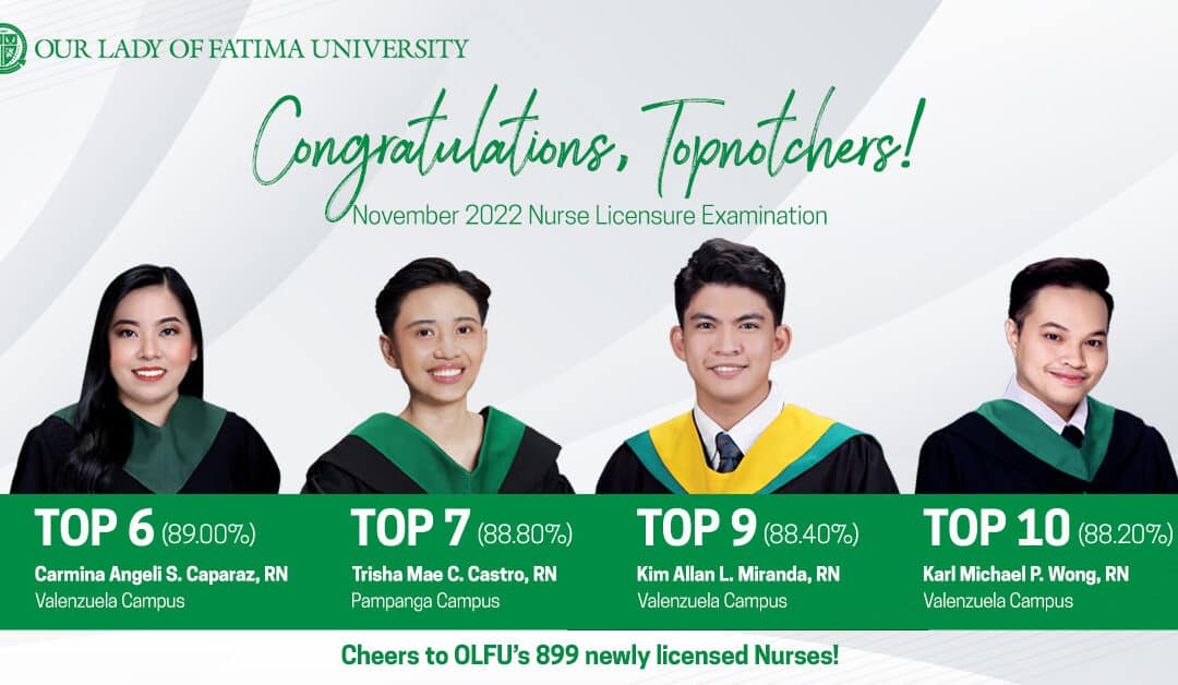 Four OLFU Nurses dominate the Boards in November 2022