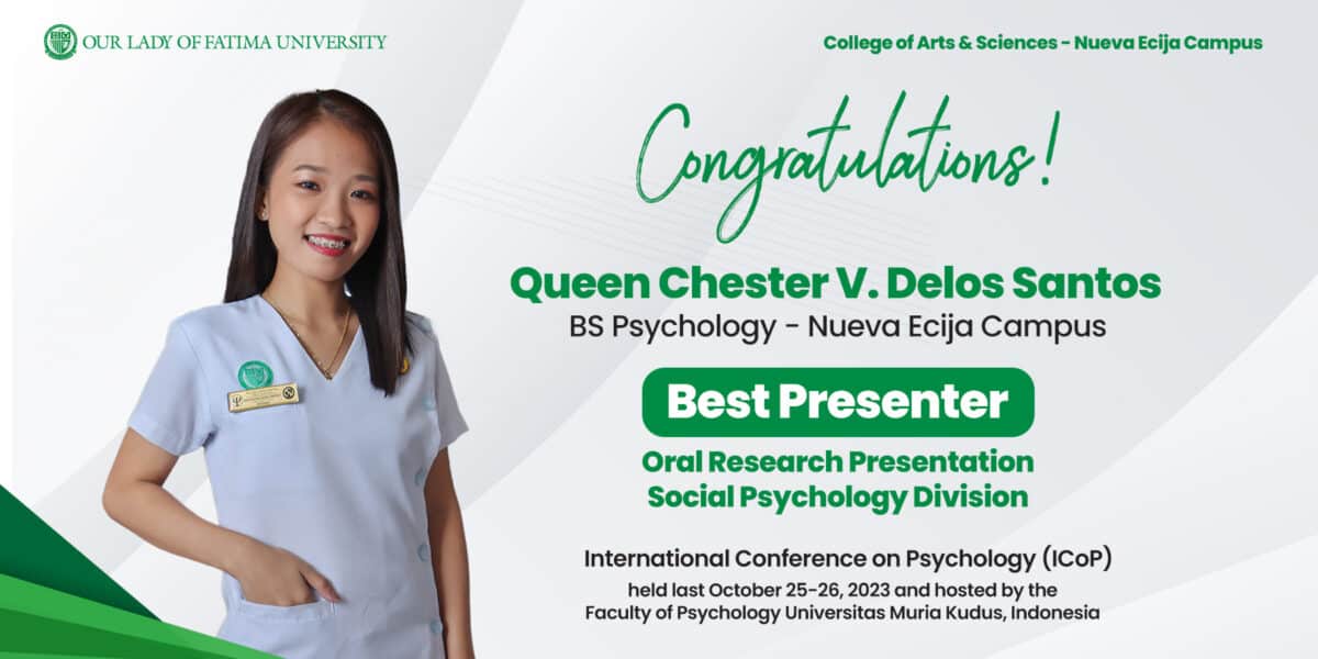 Nueva Ecija's Psych major hailed champ in an int’l research conference PSYCH QUEEN CHESTER B2