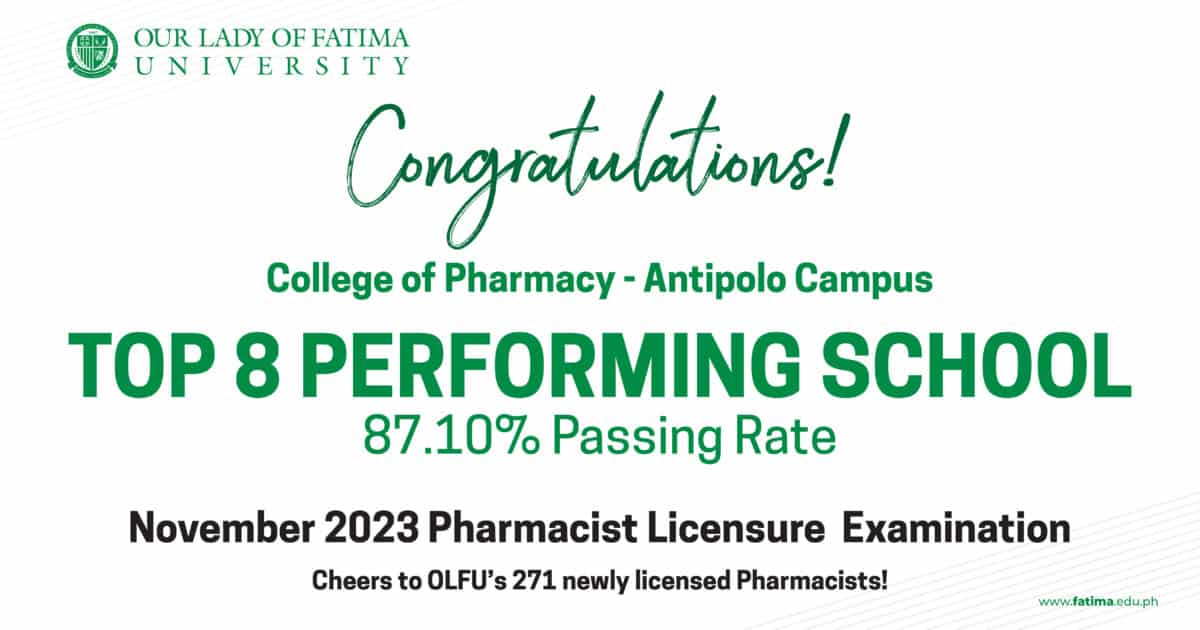 Antipolo’s Pharmacy logs impressive Top 8 rank in Nov 2023 Boards Top Performing School - Pharmacy Ant Campus 2023 Thumbnail