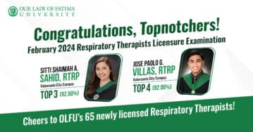 Sustained Excellence: Fatimanian Respiratory Therapists among topnotchers for second year RT TOPNOTCHERS FEB 2025 WEB