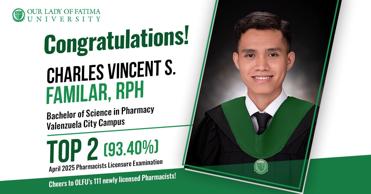Fatimanian Claims Top 2 Spot in April 2025 Pharmacists Licensure Examination