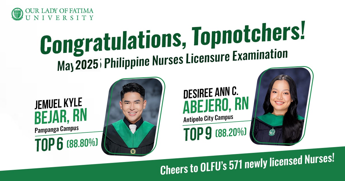 2 OLFU alumni soar as Topnotchers in May 2025 Nurses Licensure Examination