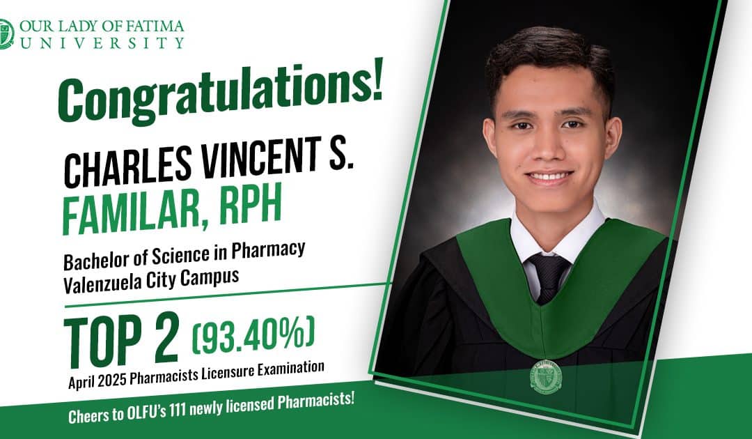 Fatimanian Claims Top 2 Spot in April 2025 Pharmacists Licensure Examination