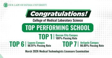 CMLS shines in March 2026 MedTech Boards: OLFU QC named Top 1 Performing School; Laguna is Top 6 and Antipolo is Top 7; Two Fatimanian Topnotchers are Top 5 and 6 CMLS TOP PERFORMING MAR 2026 WEB