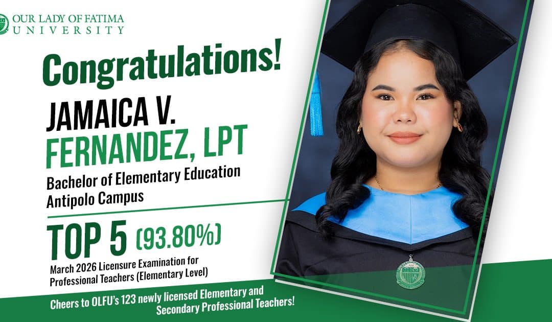 OLFU Antipolo alumnus places Top 5 in March 2026 LEPT